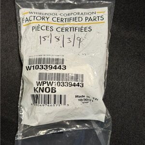 White Whirlpool Stove Knob NIP